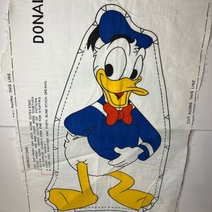 Vintage Walt Disney DONALD DUCK  Cut & Sew Fabric Panel Pillow Doll Toy